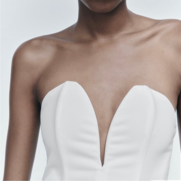 BNWT Zara White Neckline Dress XS - Picture 4 of 7